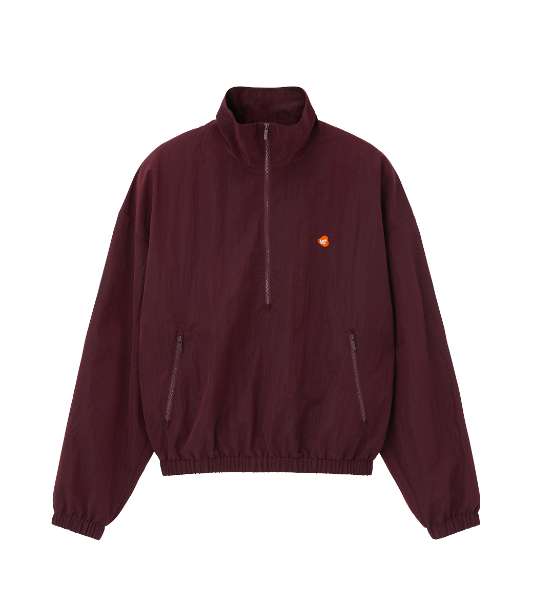 Llege - Jubangwol Logo Nylon Half Zip Up (Burgundy) product image 1 | TRAB K-Fashion Australia
