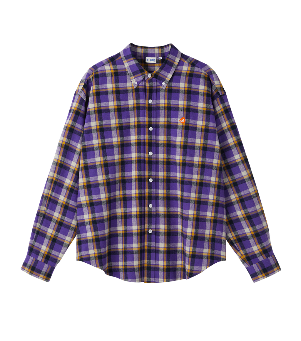 Llege - Check Flannel Boarder Shirt (Purple) product image 1 | TRAB K-Fashion Australia