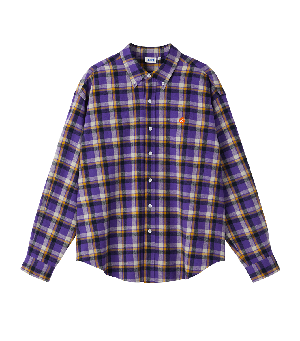 Llege - Check Flannel Boarder Shirt (Purple) product image 1 | TRAB K-Fashion Australia