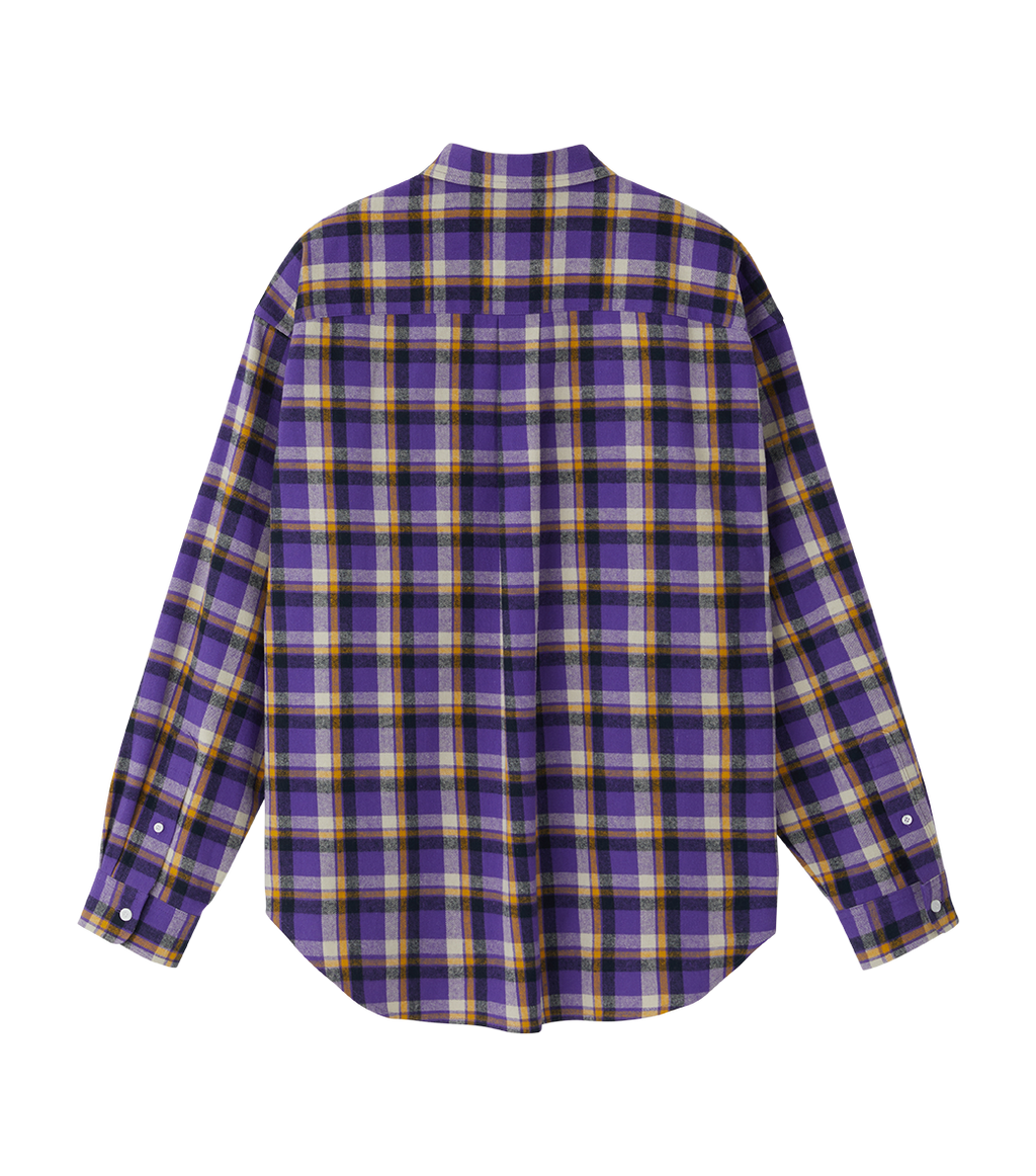Llege - Check Flannel Boarder Shirt (Purple) product image 2 | TRAB K-Fashion Australia