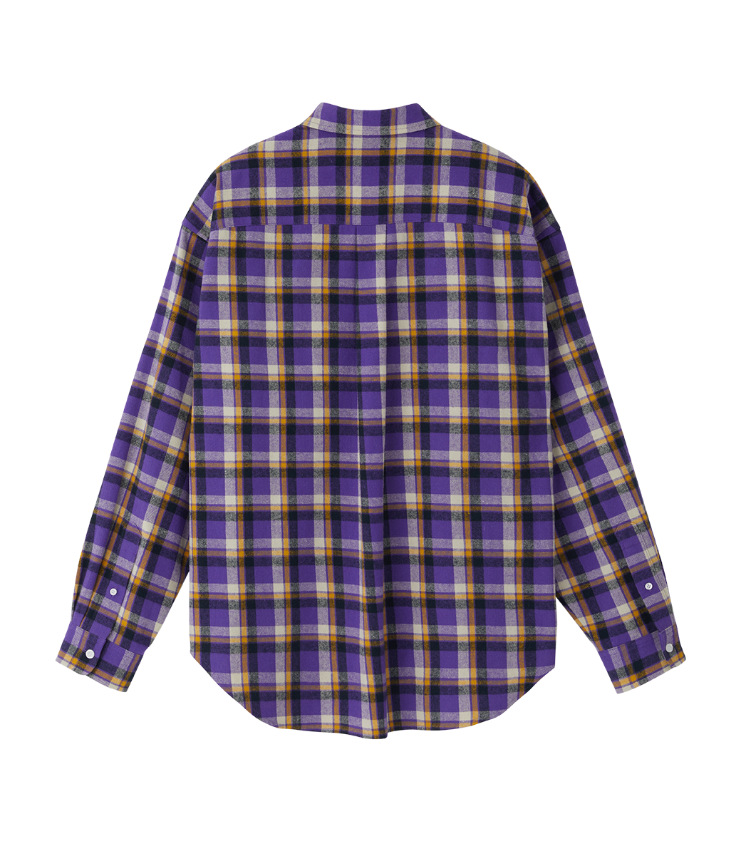 Llege - Check Flannel Boarder Shirt (Purple) product image 2 | TRAB K-Fashion Australia