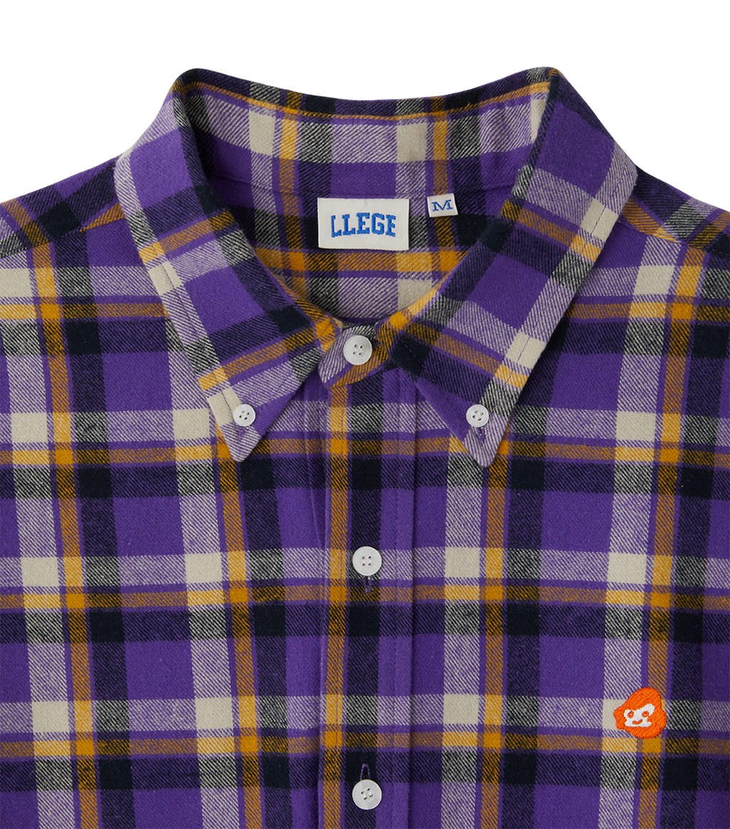 Llege - Check Flannel Boarder Shirt (Purple) product image 4 | TRAB K-Fashion Australia