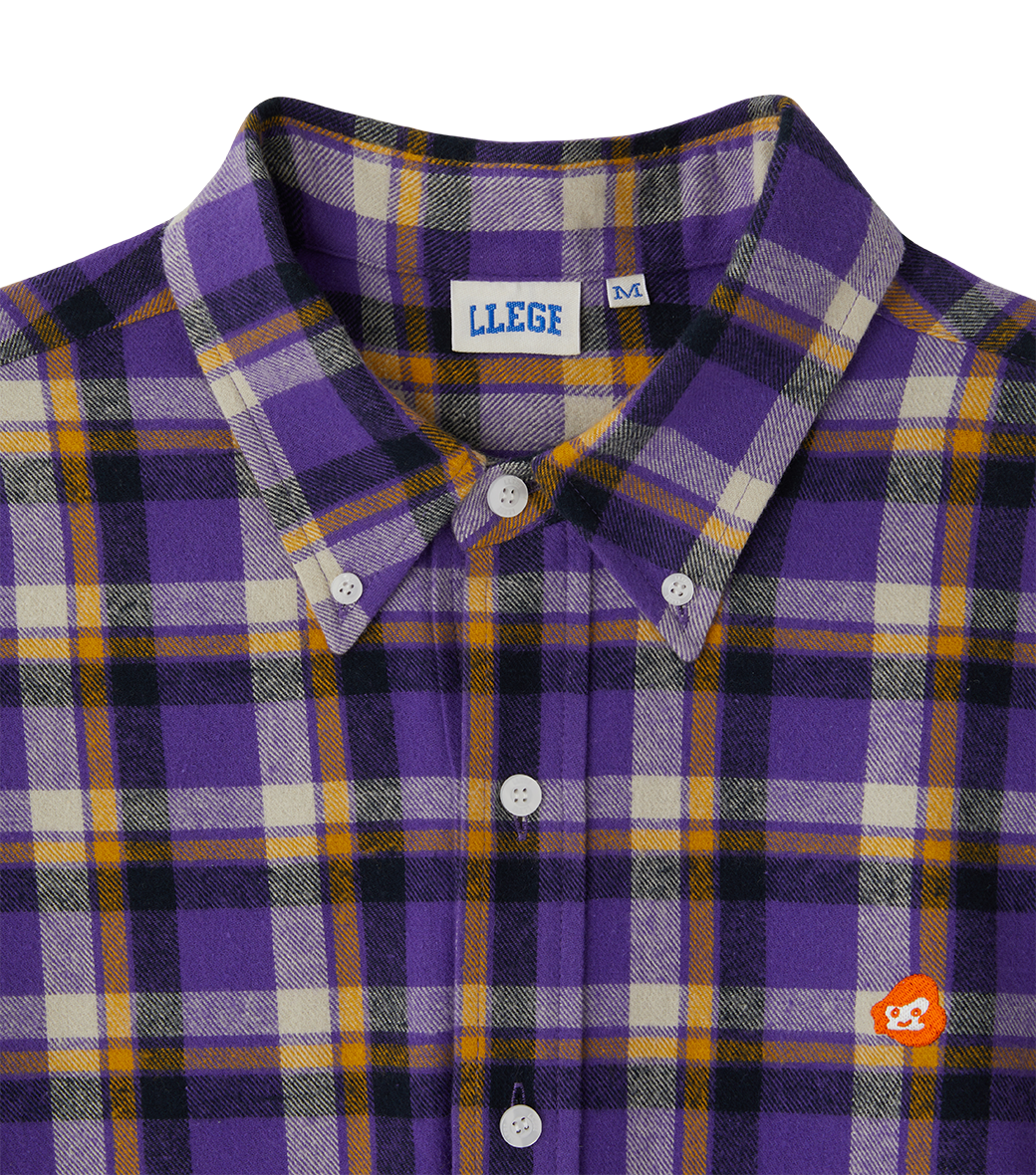 Llege - Check Flannel Boarder Shirt (Purple) product image 4 | TRAB K-Fashion Australia