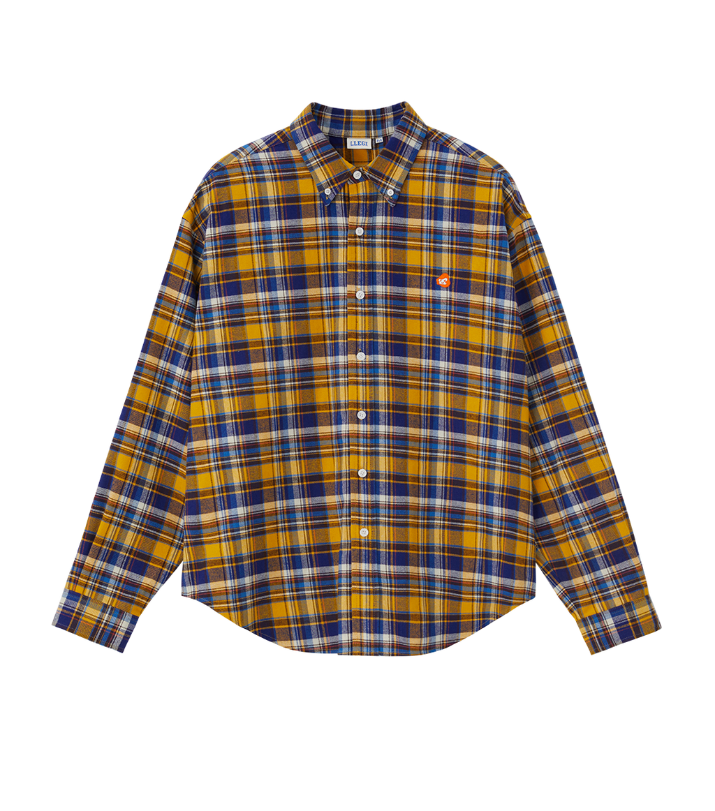 Llege - Check Flannel Boarder Shirt (Yellow) product image 1 | TRAB K-Fashion Australia