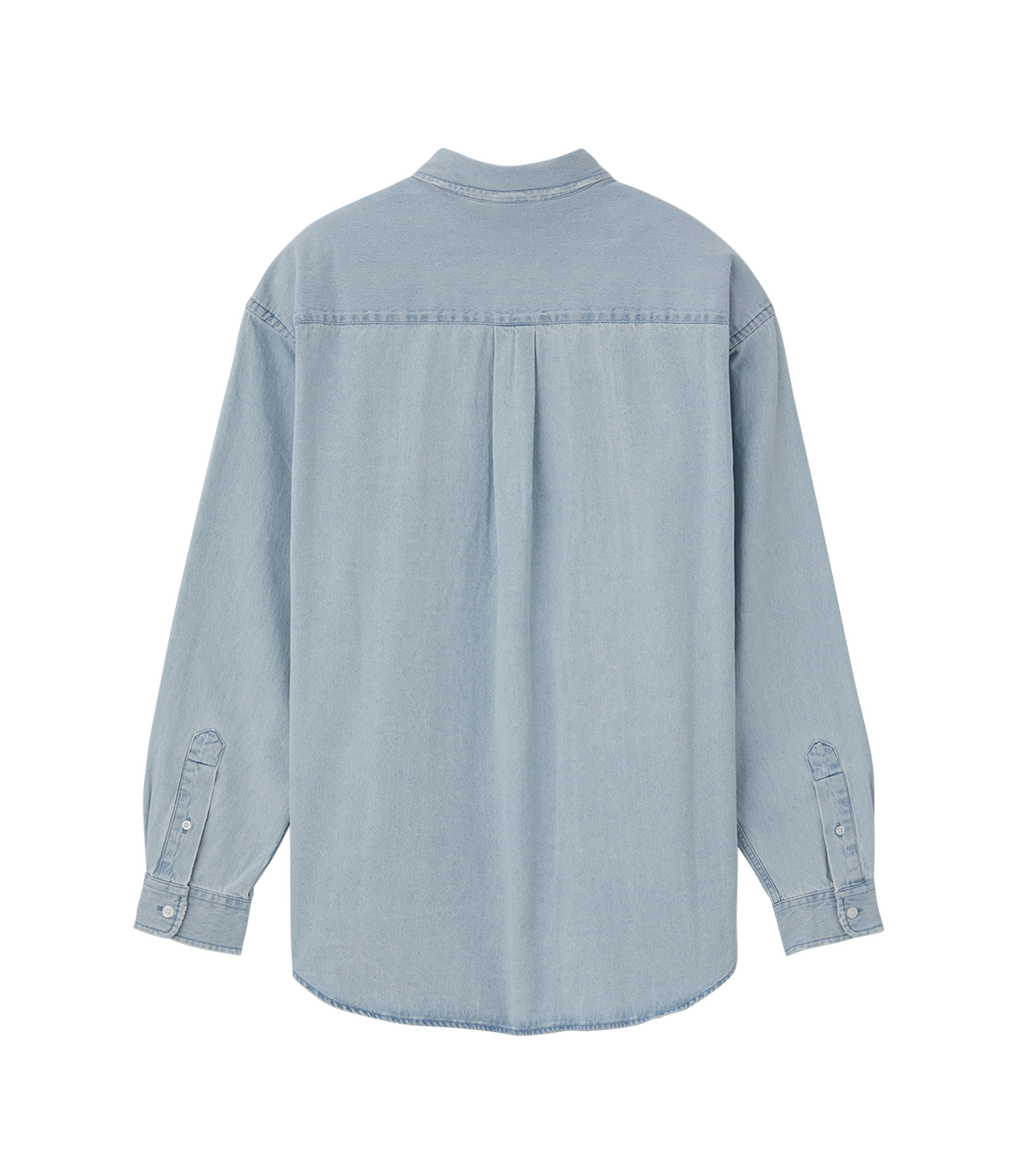 Llege - Destroyed Denim Shirt (Light Blue) product image 2 | TRAB K-Fashion Australia
