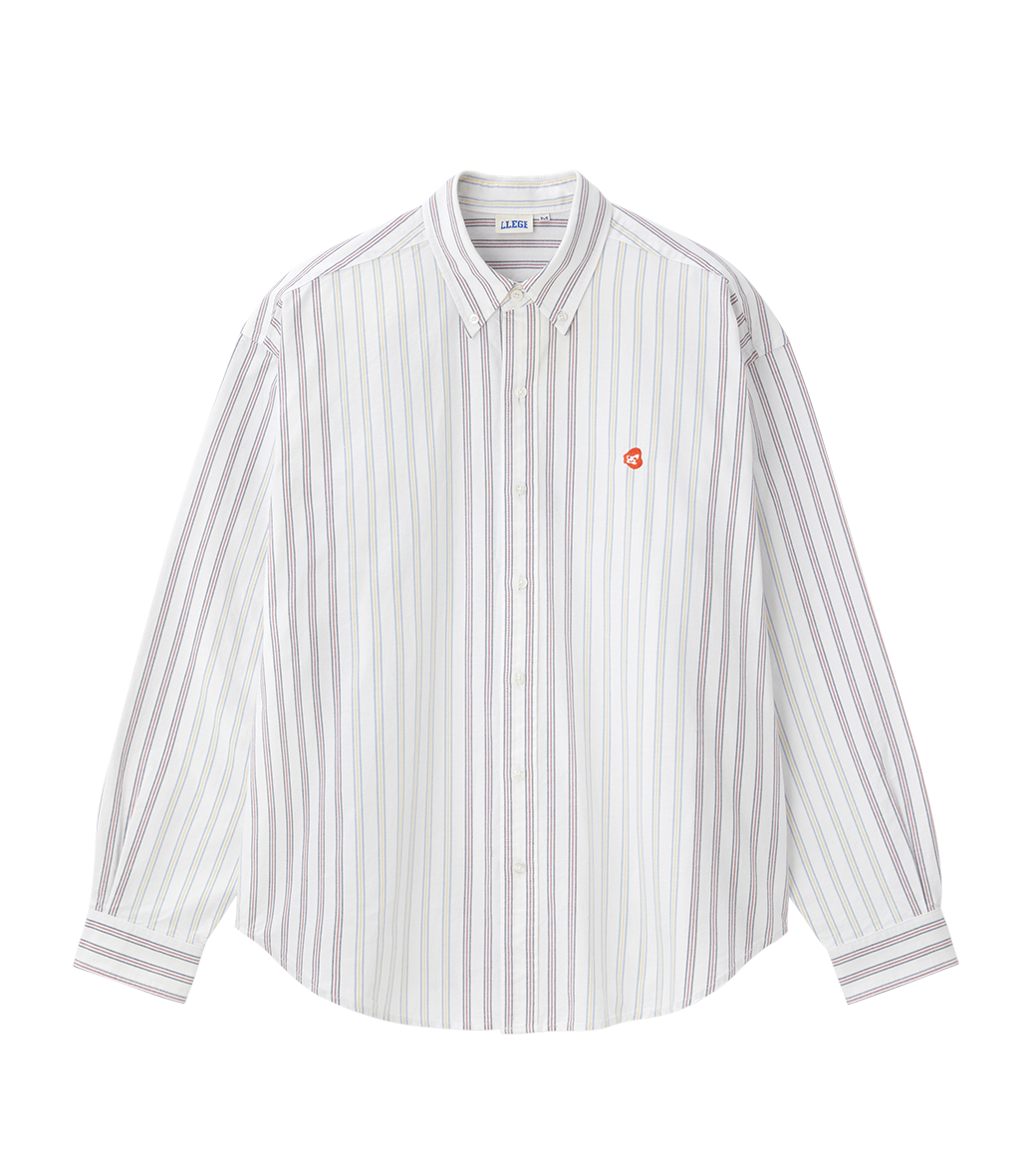 Llege - Multi Stripe Oxford Shirt (Off White) product image 1 | TRAB K-Fashion Australia