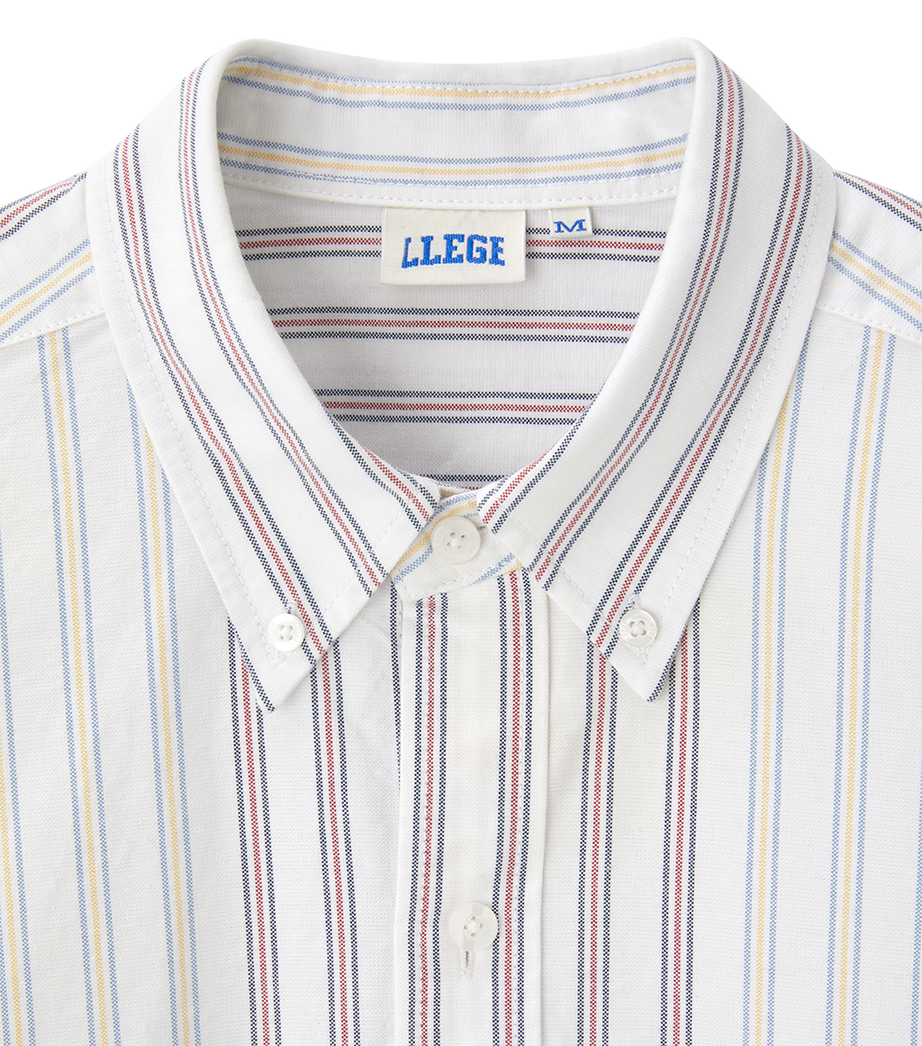 Llege - Multi Stripe Oxford Shirt (Off White) product image 4 | TRAB K-Fashion Australia