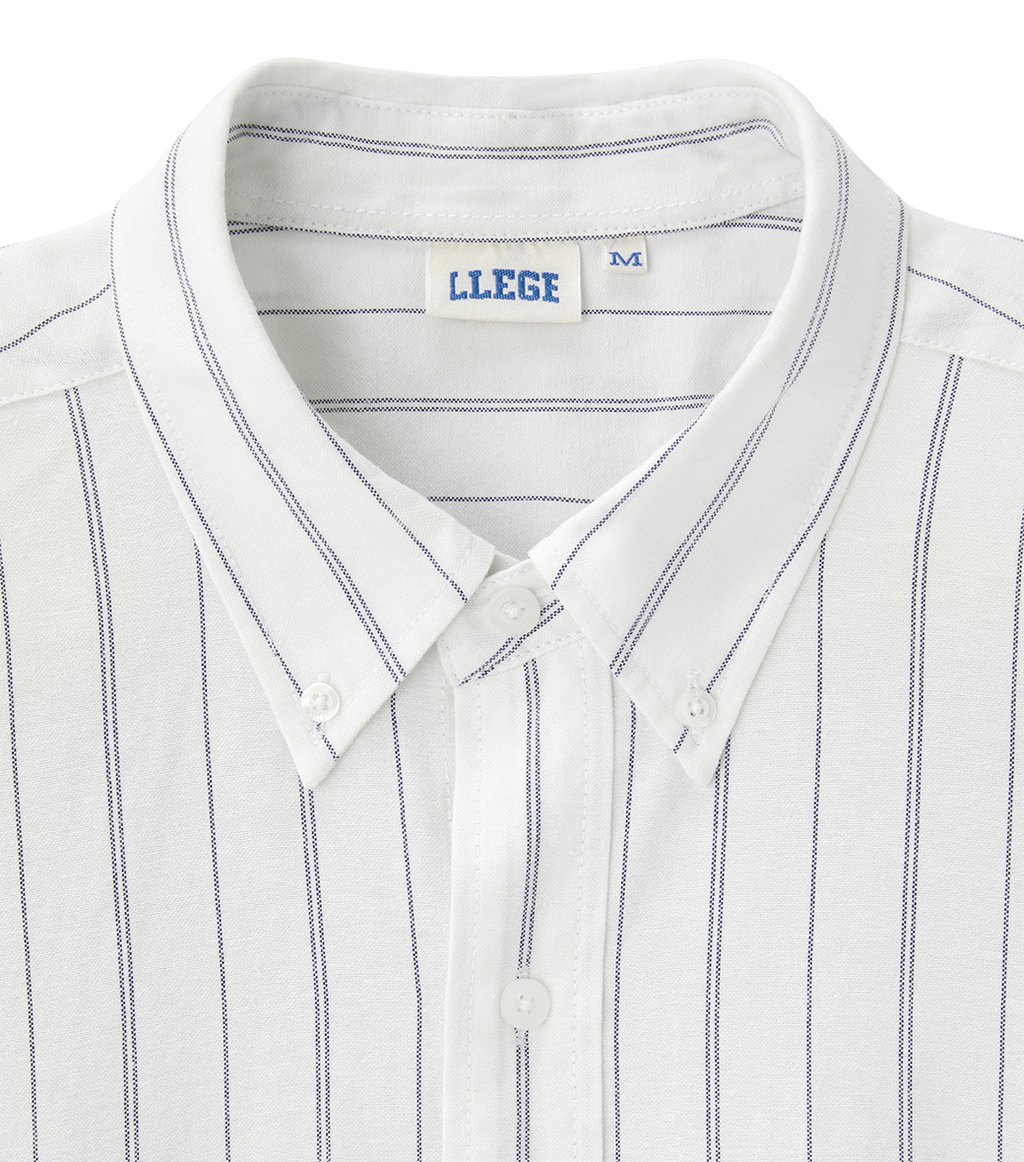 Llege - Stripe Oxford Shirt (Off White) product image 3 | TRAB K-Fashion Australia