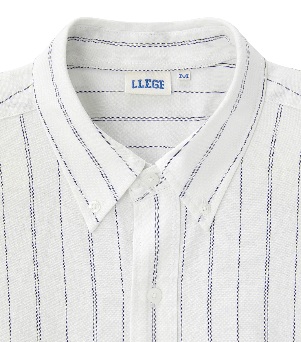 Llege - Stripe Oxford Shirt (Off White) product image 3 | TRAB K-Fashion Australia