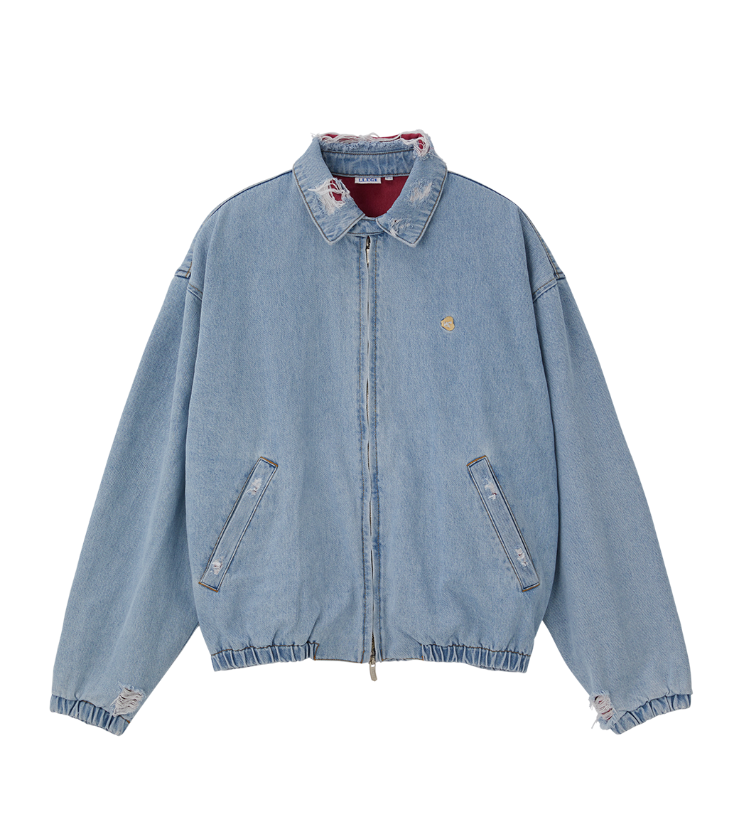 Llege - Destroyed Denim Harrington (Light Blue) product image 1 | TRAB K-Fashion Australia