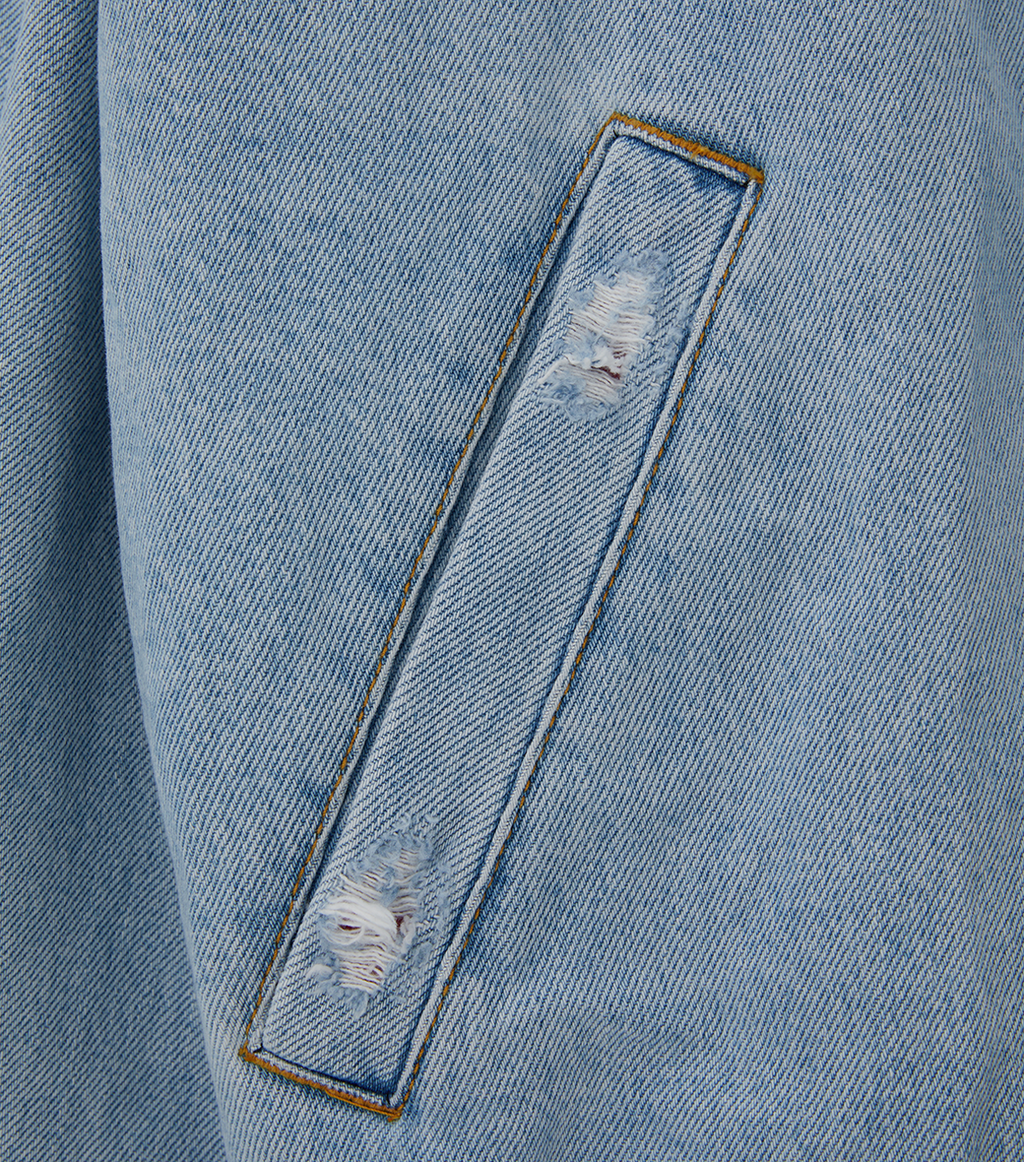 Llege - Destroyed Denim Harrington (Light Blue) product image 4 | TRAB K-Fashion Australia