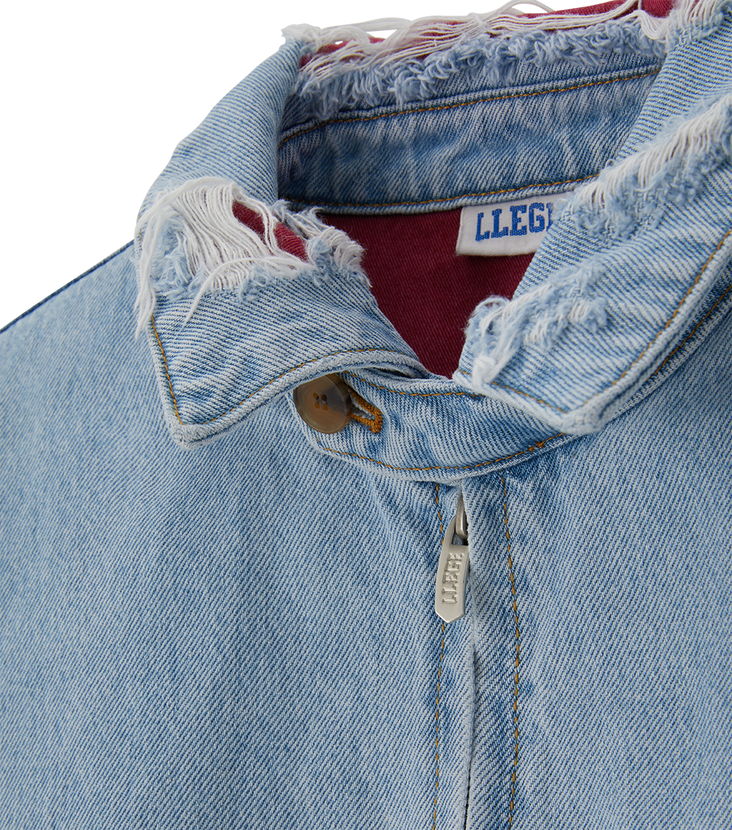 Llege - Destroyed Denim Harrington (Light Blue) product image 5 | TRAB K-Fashion Australia
