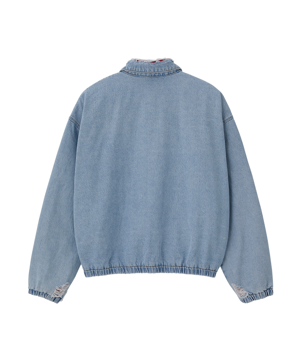 Llege - Destroyed Denim Harrington (Light Blue) product image 2 | TRAB K-Fashion Australia