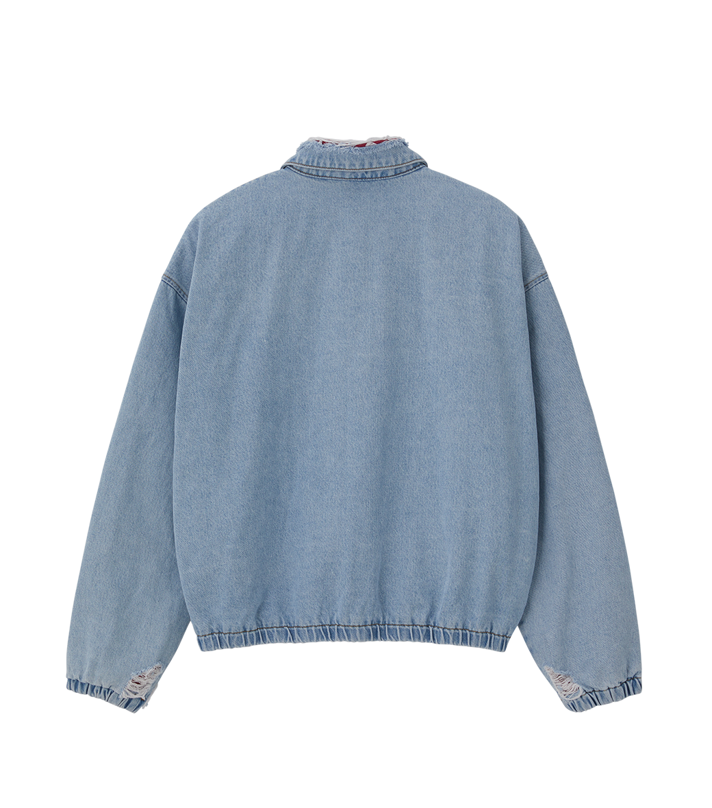 Llege - Destroyed Denim Harrington (Light Blue) product image 2 | TRAB K-Fashion Australia
