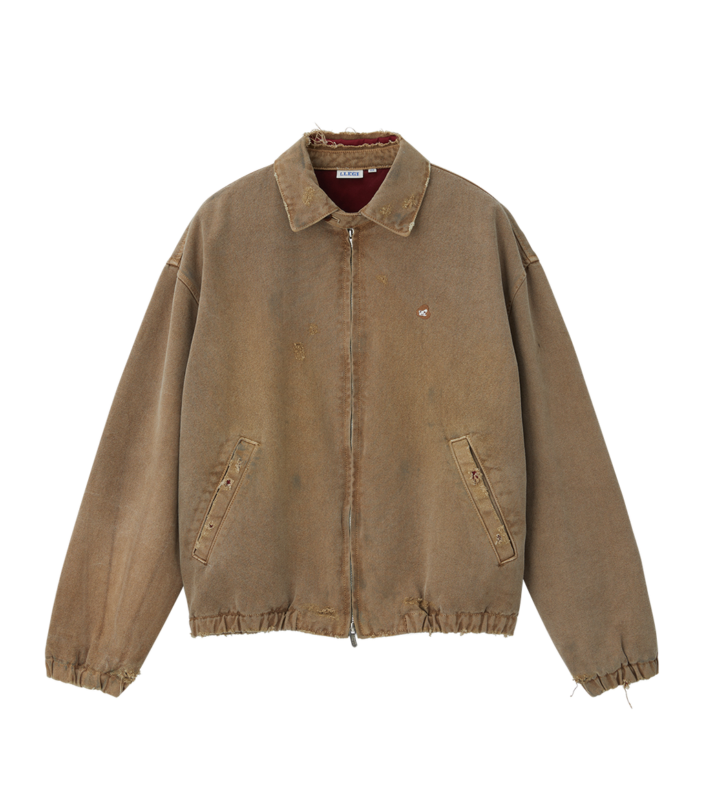 Llege - Destroyed Denim Harrington (Beige) product image 1 | TRAB K-Fashion Australia