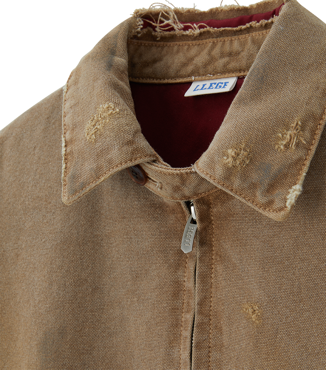 Llege - Destroyed Denim Harrington (Beige) product image 4 | TRAB K-Fashion Australia