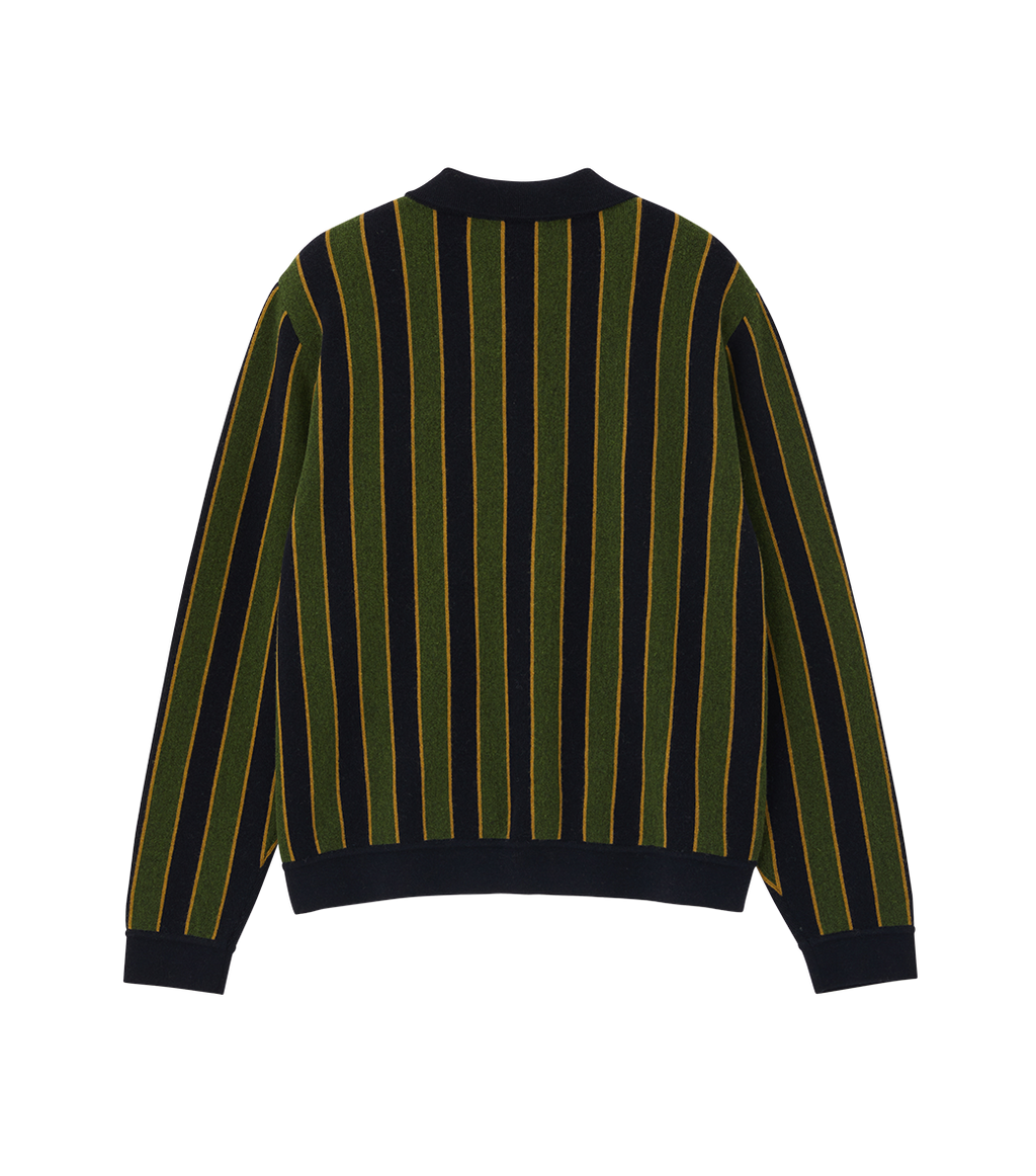 Llege - Vertical Stripe Polo Knit (Green) product image 2 | TRAB K-Fashion Australia