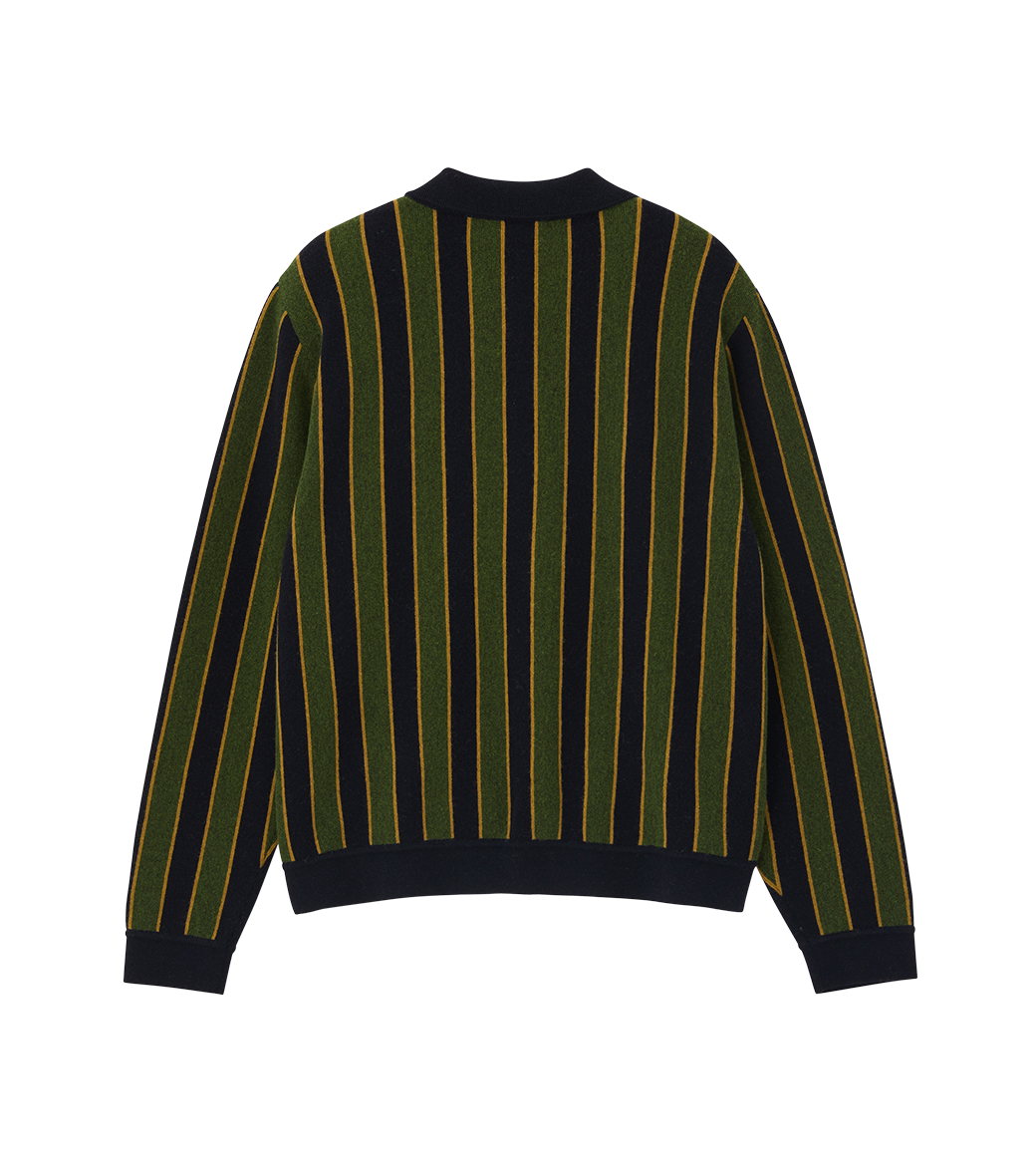 Llege - Vertical Stripe Polo Knit (Green) product image 2 | TRAB K-Fashion Australia