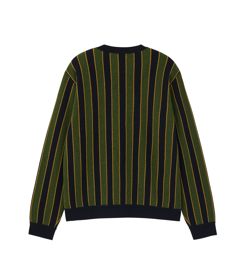 Llege - Vertical Stripe Knit Cardigan (Green) product image 2 | TRAB K-Fashion Australia