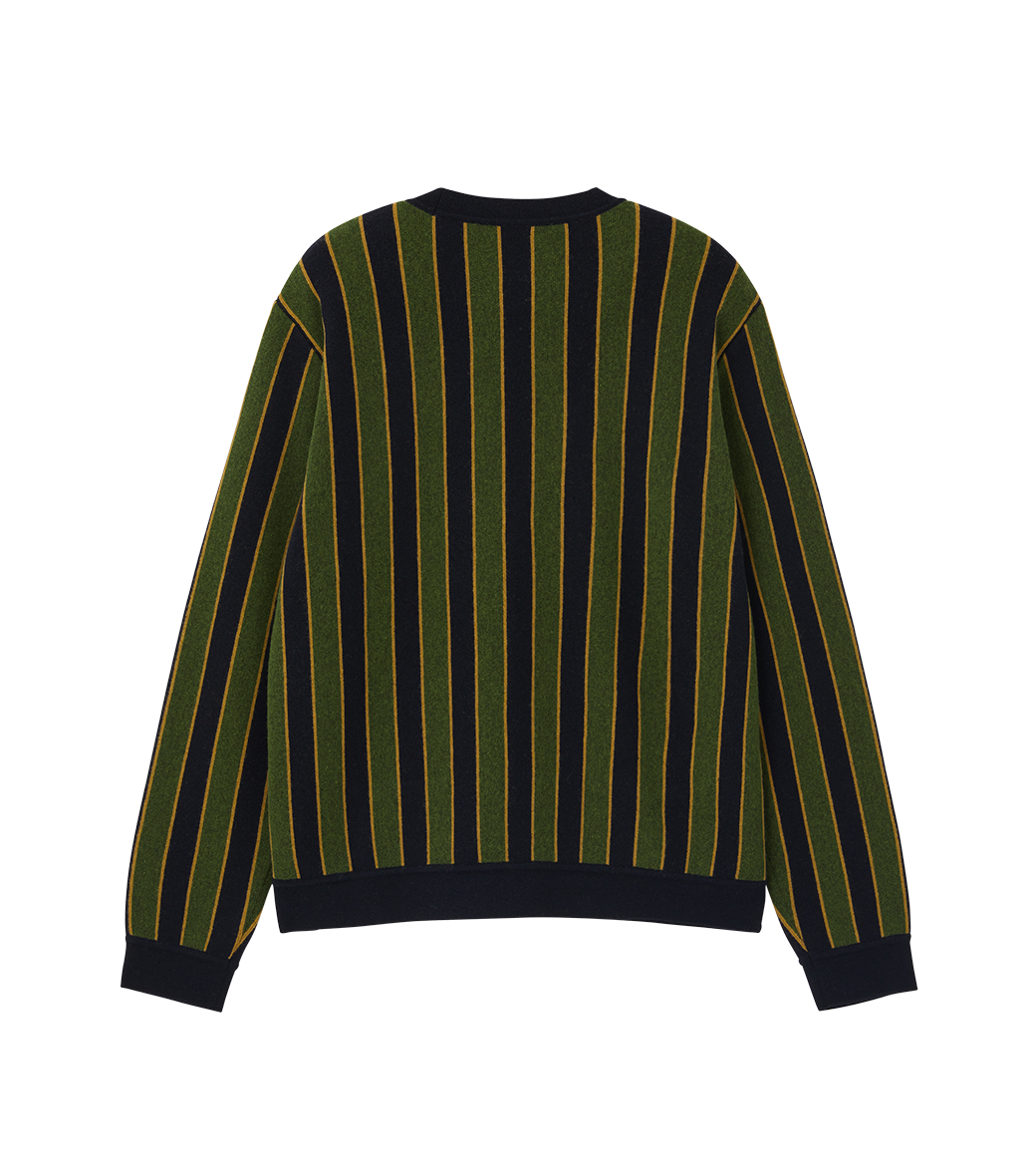 Llege - Vertical Stripe Knit Cardigan (Green) product image 2 | TRAB K-Fashion Australia
