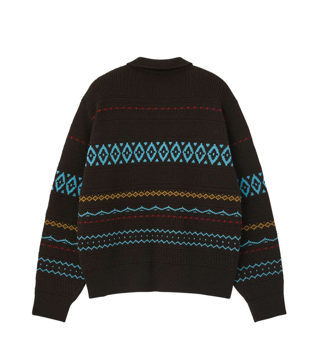 Llege - Fair Isle Polo Knit (Brown) product image 2 | TRAB K-Fashion Australia