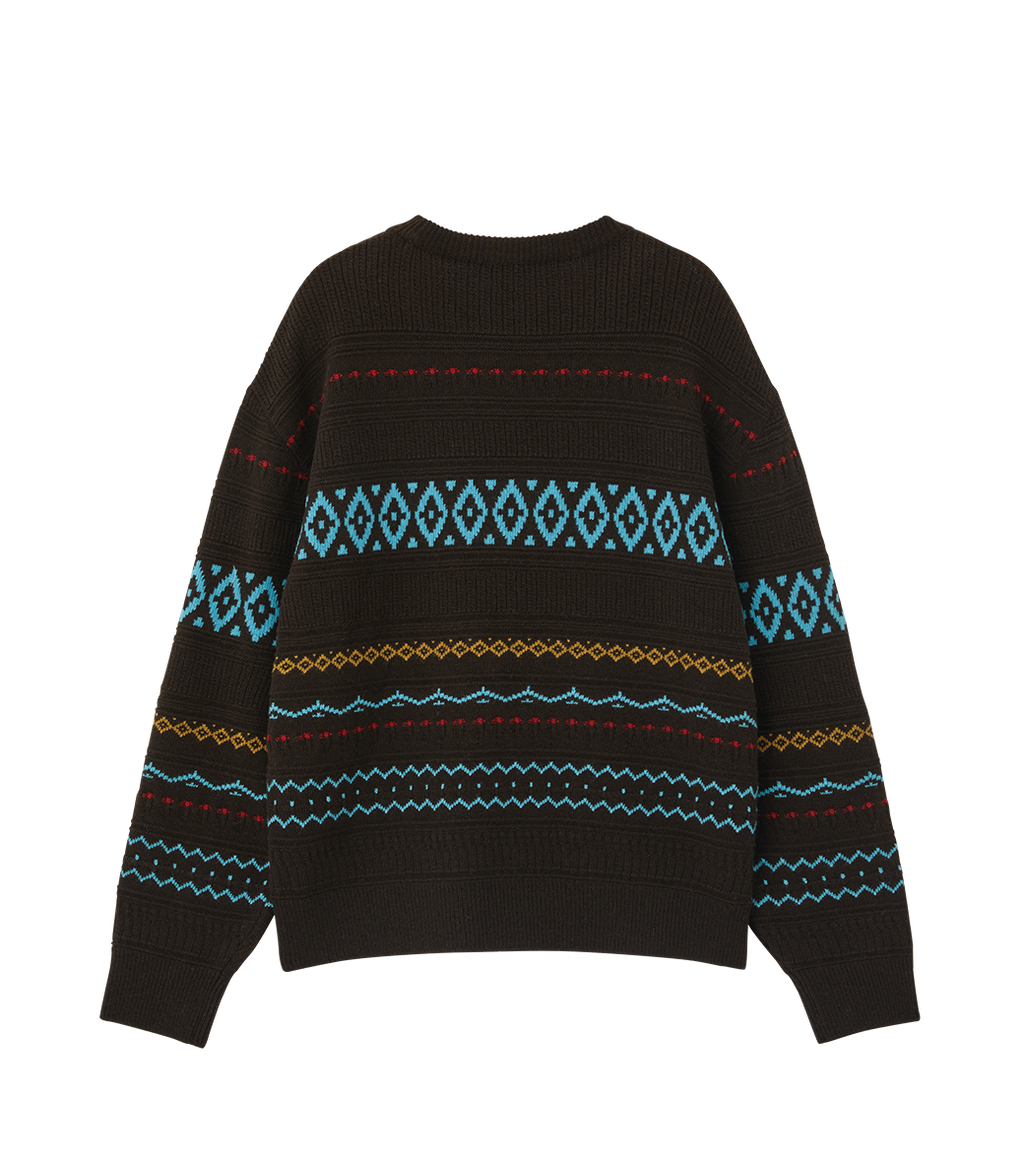 Llege - Fair Isle Round Sweater (Brown) product image 2 | TRAB K-Fashion Australia