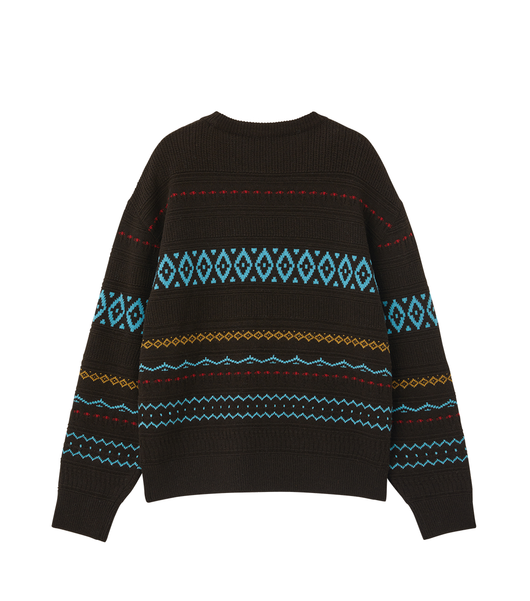 Llege - Fair Isle Round Sweater (Brown) product image 2 | TRAB K-Fashion Australia