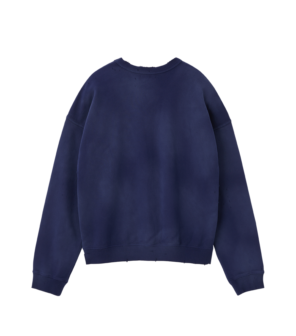 Llege - Garment Dyed Cube Logo Sweatshirt (Navy) product image 2 | TRAB K-Fashion Australia