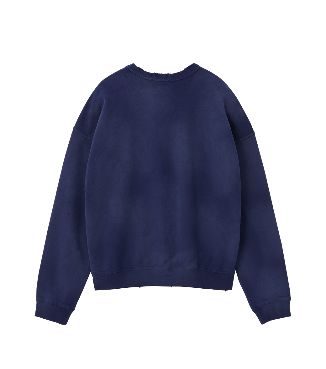 Llege - Garment Dyed Cube Logo Sweatshirt (Navy) product image 2 | TRAB K-Fashion Australia