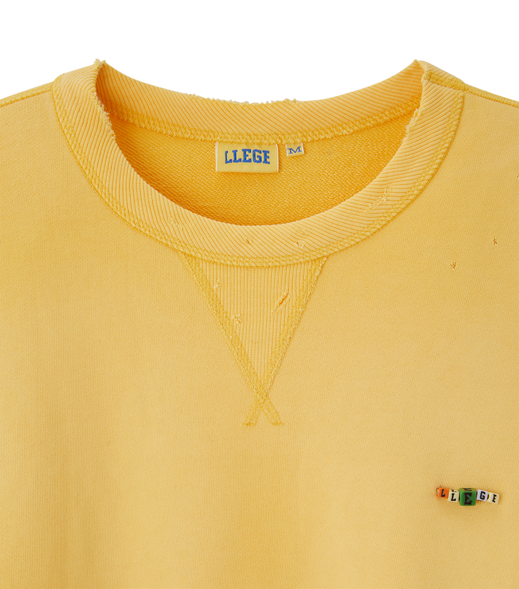 Llege - Garment Dyed Cube Logo Sweatshirt (Yellow) product image 4 | TRAB K-Fashion Australia