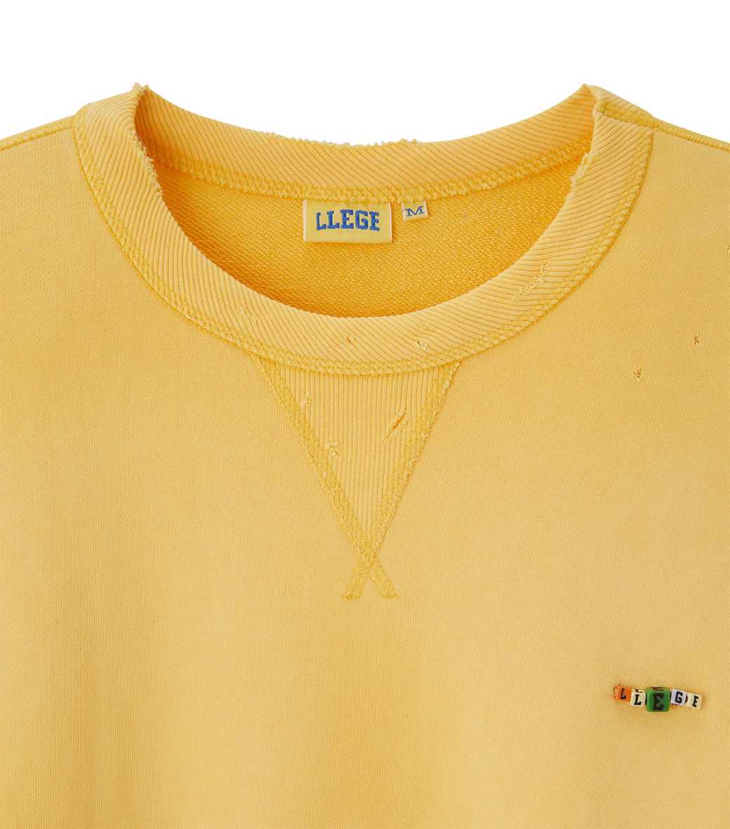 Llege - Garment Dyed Cube Logo Sweatshirt (Yellow) product image 4 | TRAB K-Fashion Australia