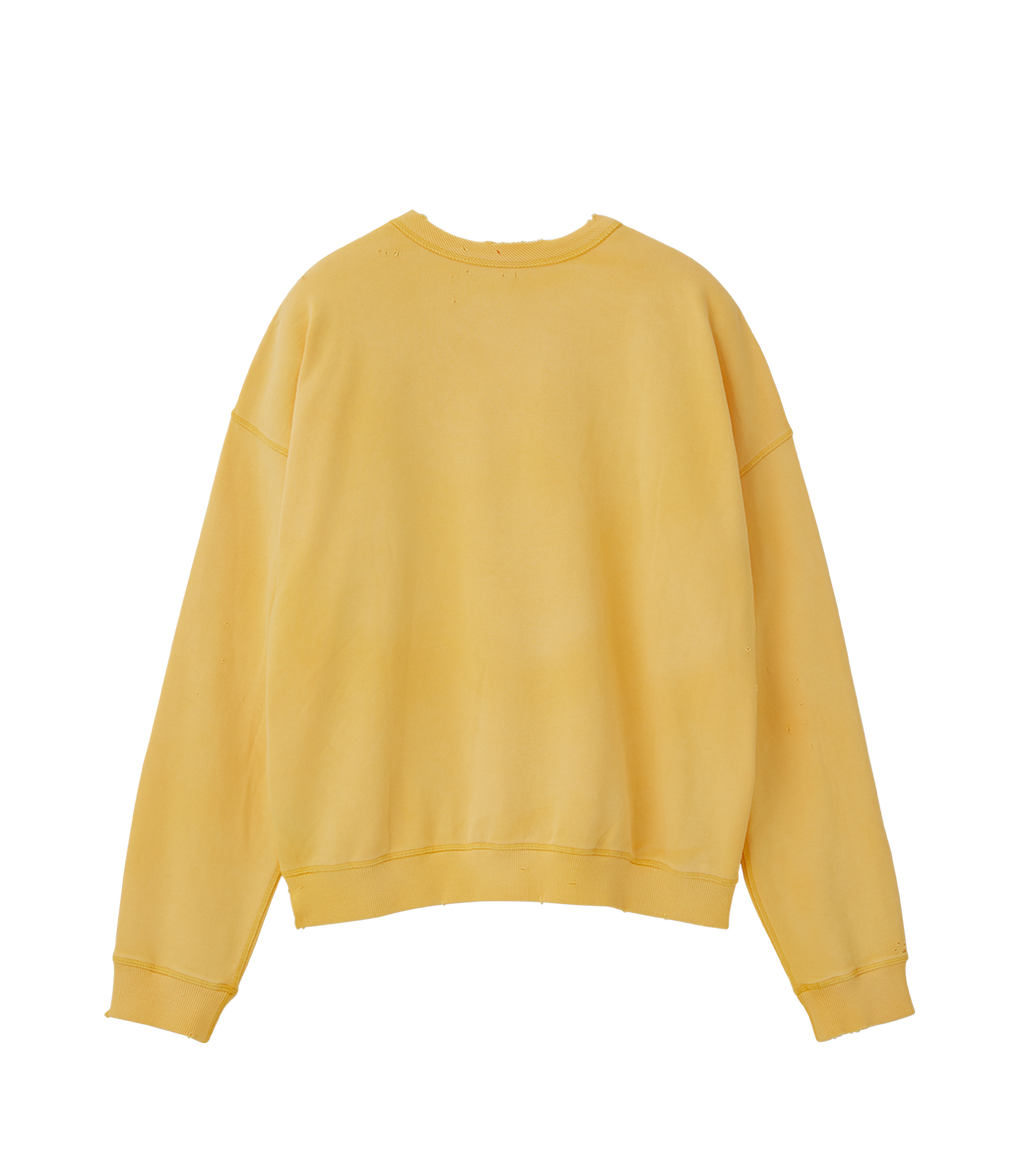 Llege - Garment Dyed Cube Logo Sweatshirt (Yellow) product image 2 | TRAB K-Fashion Australia