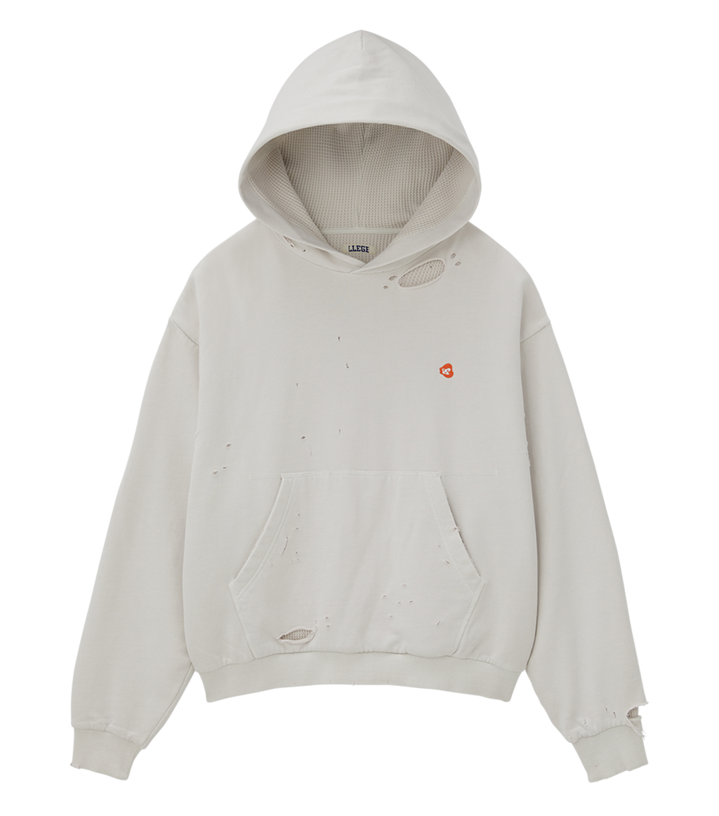 Llege - Garment Dyed Reversible Hoodie (Cement White) product image 1 | TRAB K-Fashion Australia