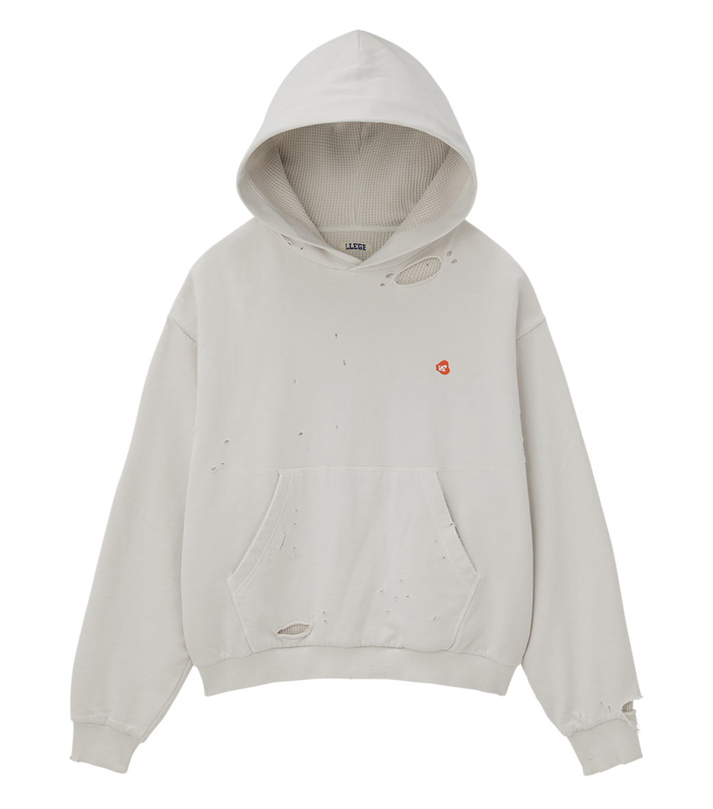 Llege - Garment Dyed Reversible Hoodie (Cement White) product image 1 | TRAB K-Fashion Australia