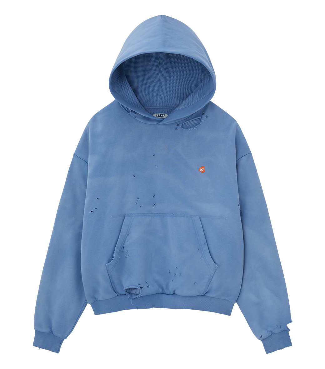 Llege - Garment Dyed Reversible Hoodie (Blue) product image 1 | TRAB K-Fashion Australia