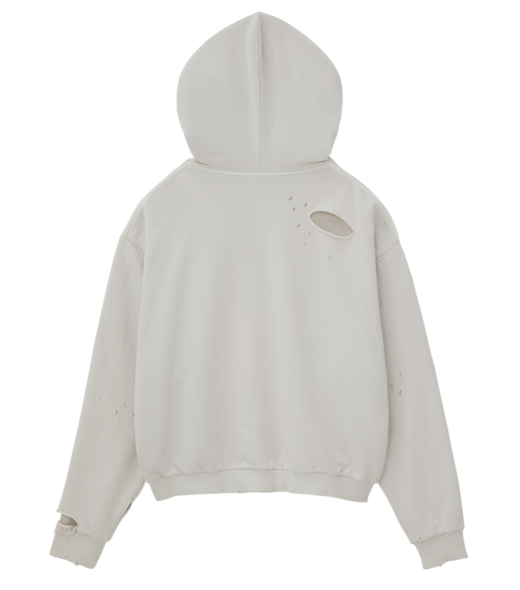 Llege - Garment Dyed Reversible Hoodie (Cement White) product image 2 | TRAB K-Fashion Australia