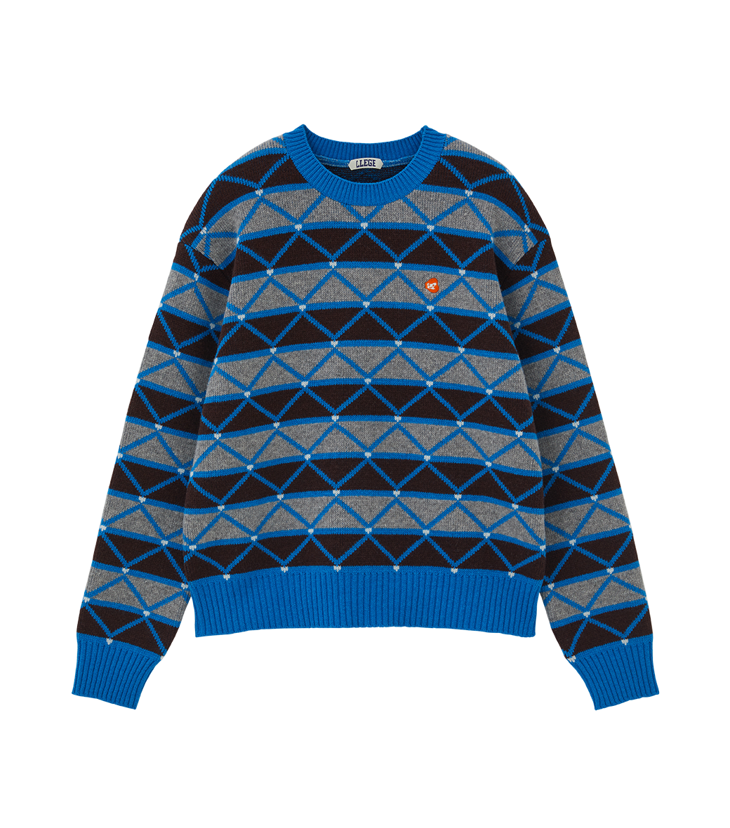 Llege - Winter Jaquard Sweater (Blue) product image 1 | TRAB K-Fashion Australia