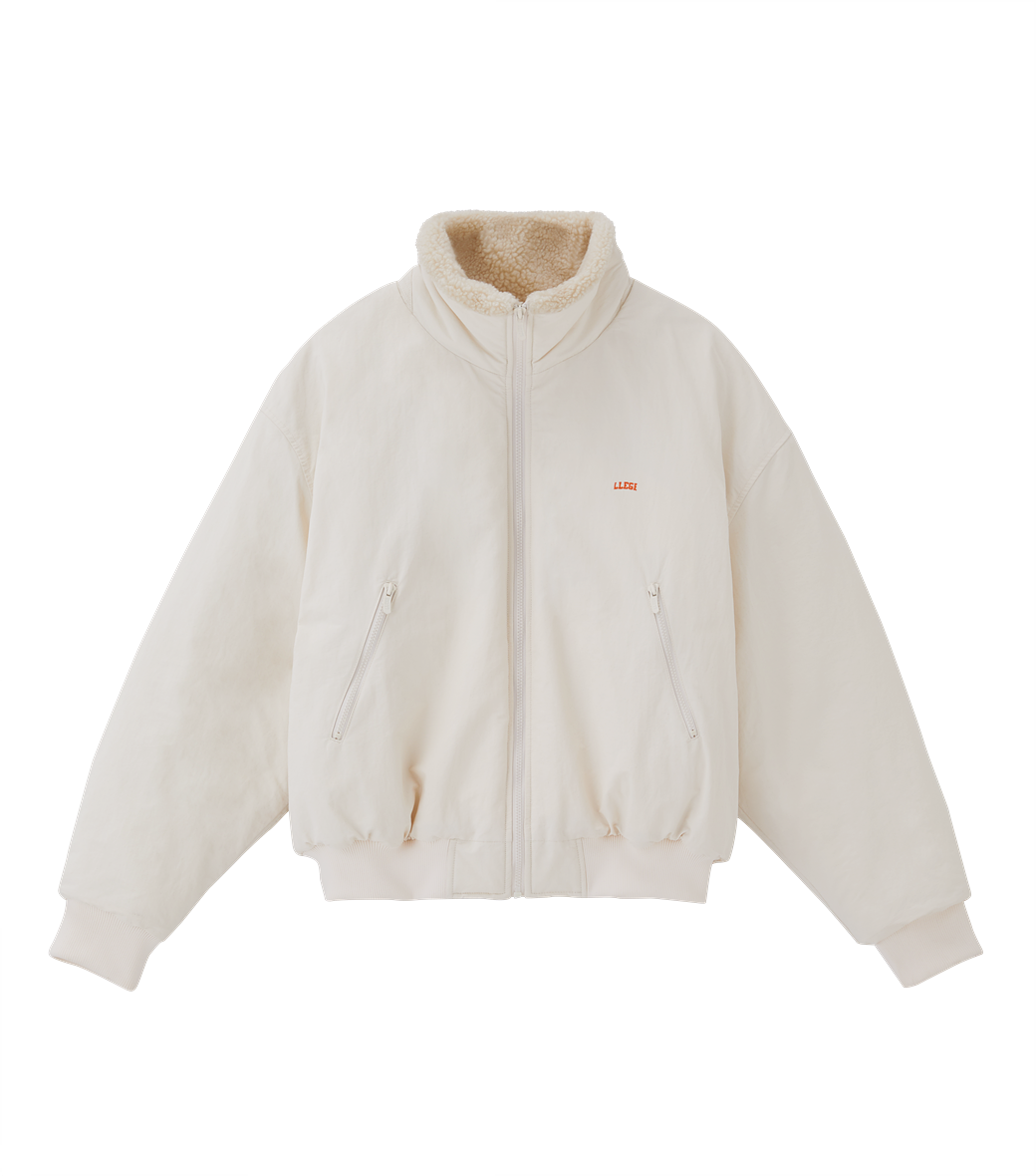 Llege - Oversized Shearing Collar Jacket (Ivory) product image 1 | TRAB K-Fashion Australia