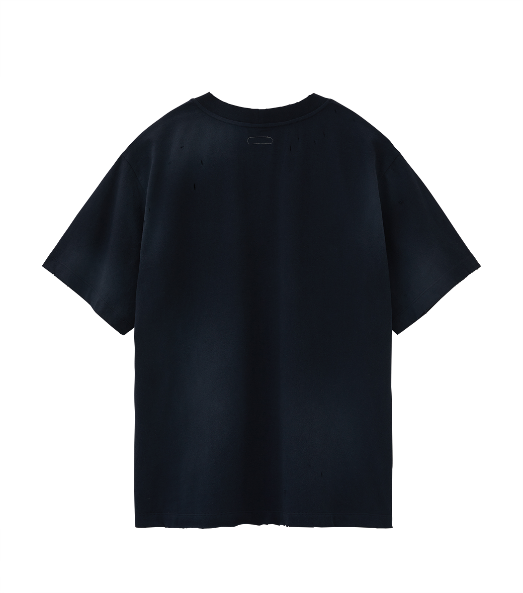 Llege - Sun-Bleached Effect T-Shirt (Navy) product image 2 | TRAB K-Fashion Australia