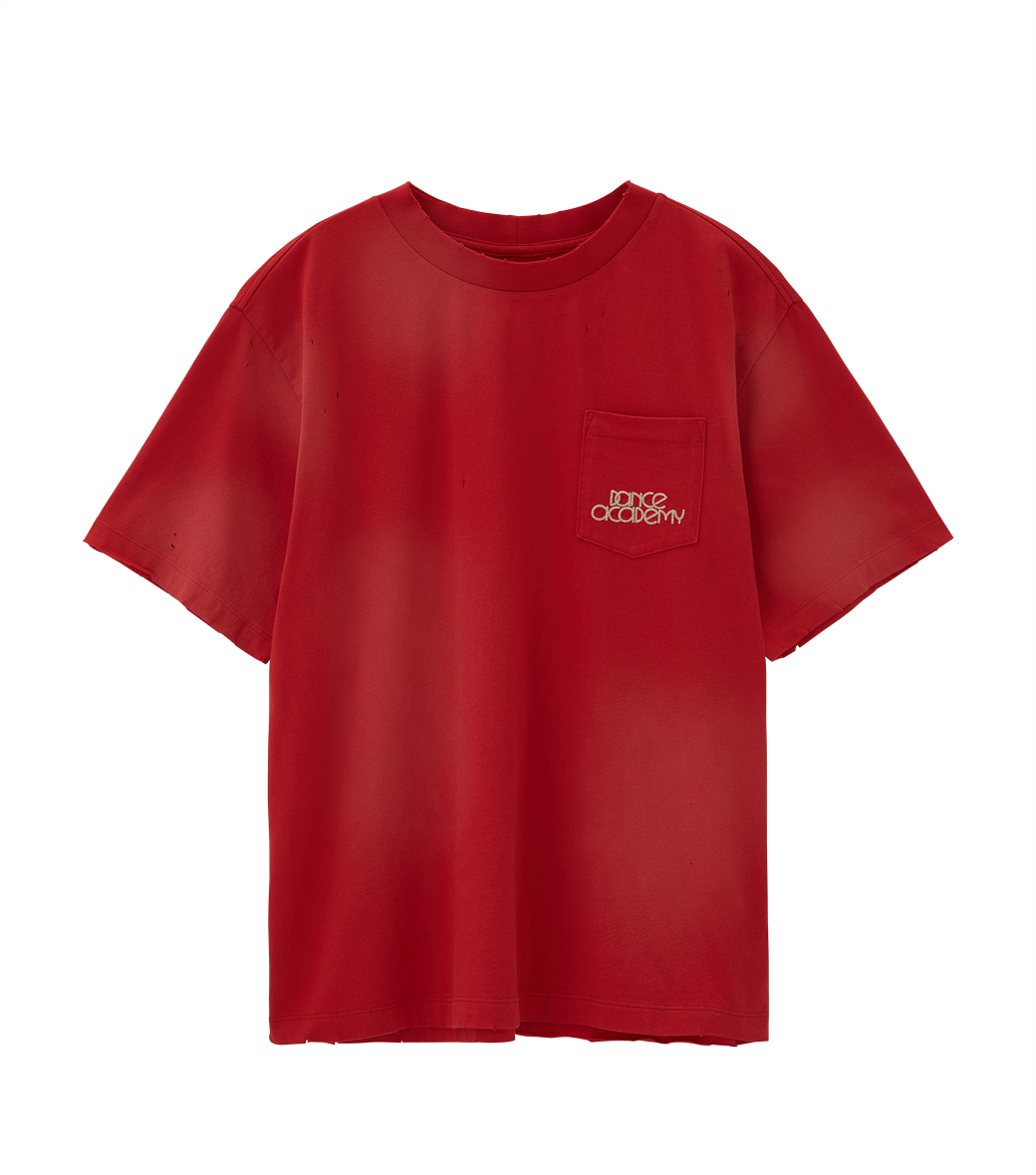 Llege - Sun-Bleached Effect T-Shirt (Red) product image 1 | TRAB K-Fashion Australia