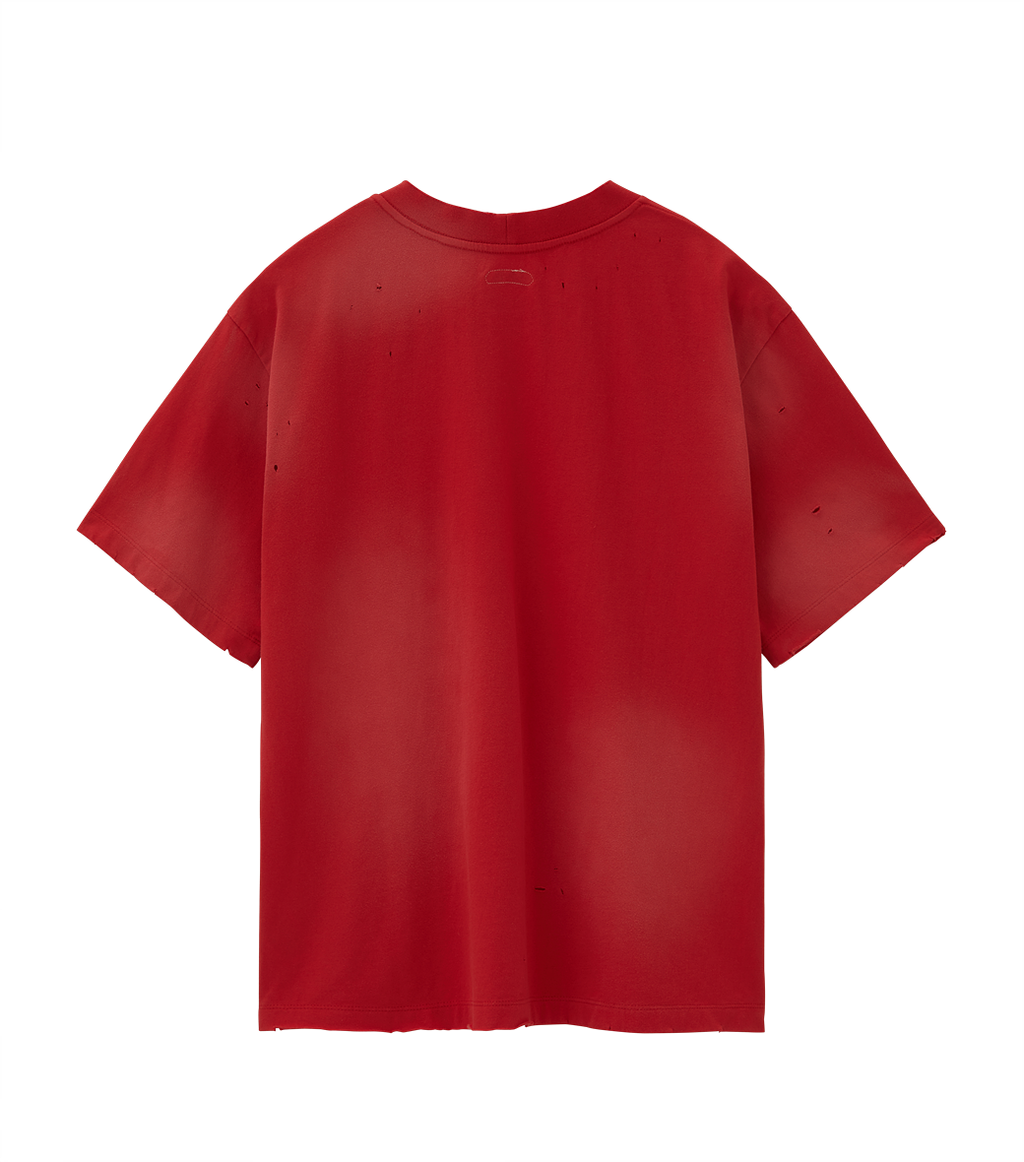 Llege - Sun-Bleached Effect T-Shirt (Red) product image 2 | TRAB K-Fashion Australia