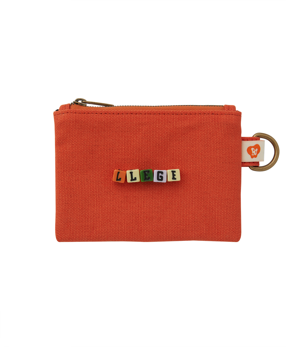 Llege - Cube Logo Canvas Pouch (Orange) product image 1 | TRAB K-Fashion Australia