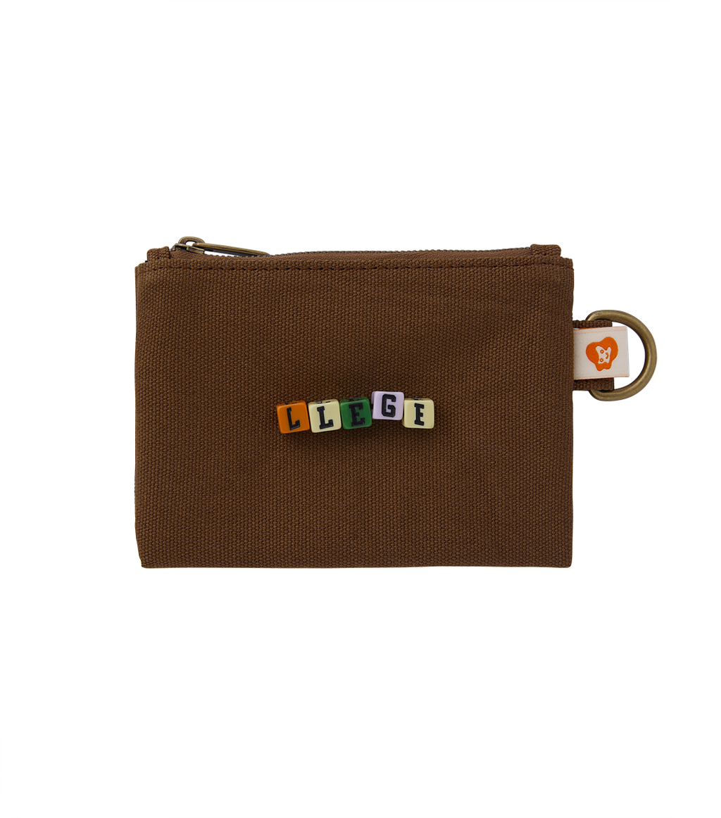 Llege - Cube Logo Canvas Pouch (Brown) product image 1 | TRAB K-Fashion Australia
