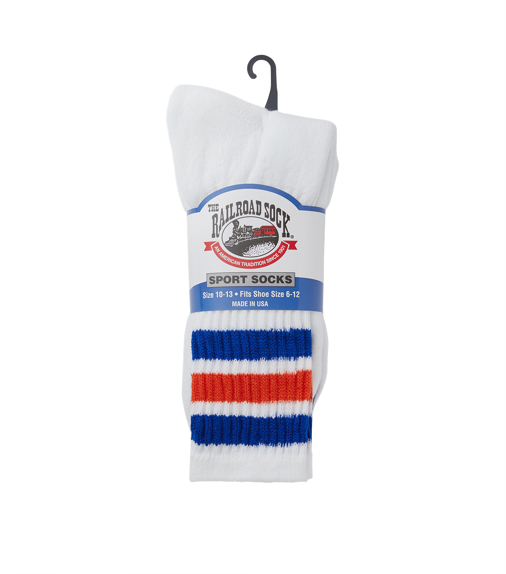 Llege - Team Spirit Striped Crew Socks 2PR (Orange) product image 1 | TRAB K-Fashion Australia