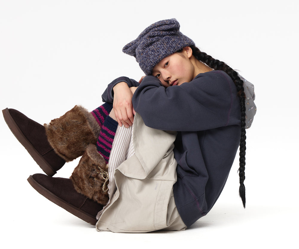 Coyseio - Reversible Wide Cat Beanie (Purple) product image 3 | TRAB K-Fashion Australia