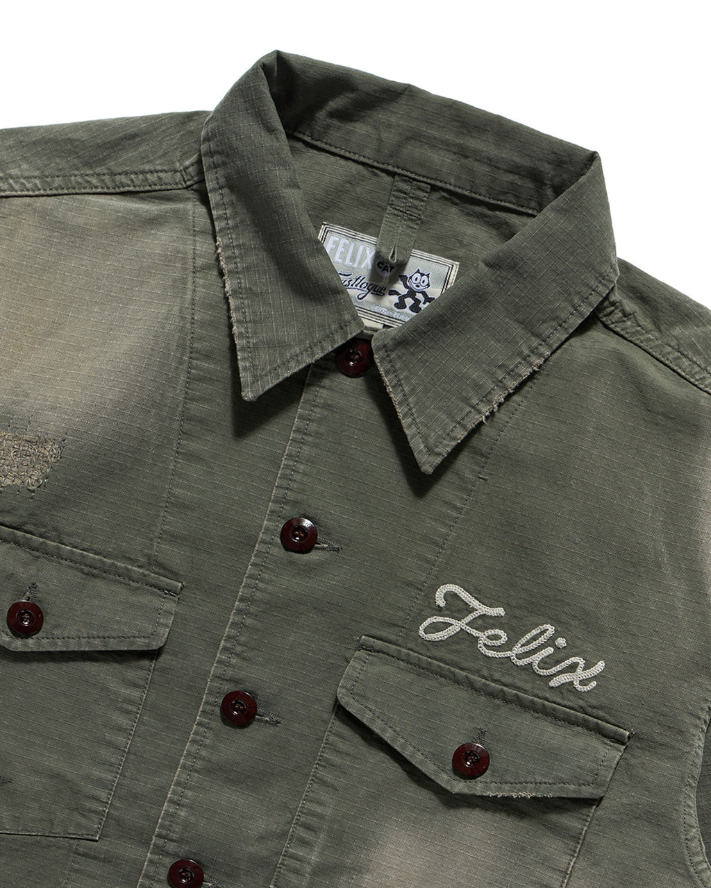 Eastlogue - Felix Timeworn Mil Field Jacket (Olive Ripstop) product image 3 | TRAB K-Fashion Australia
