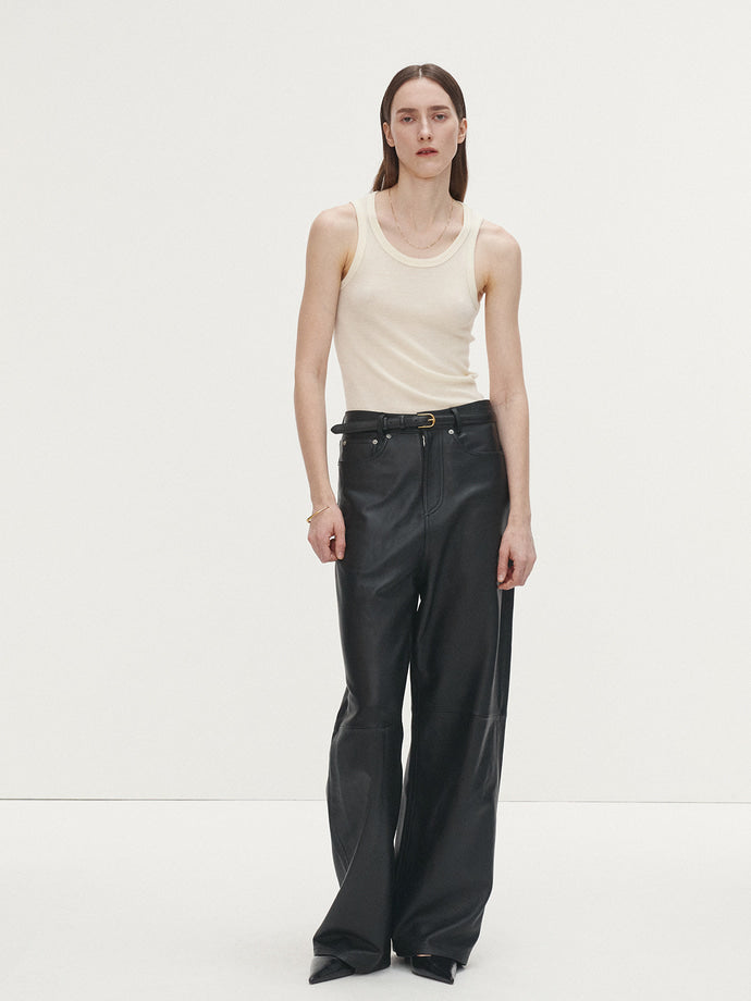 Tonywack - Super Fine Wool Ribbed Sleeveless (Japanese Fabric) (Ecru) product image 2 | TRAB K-Fashion Australia