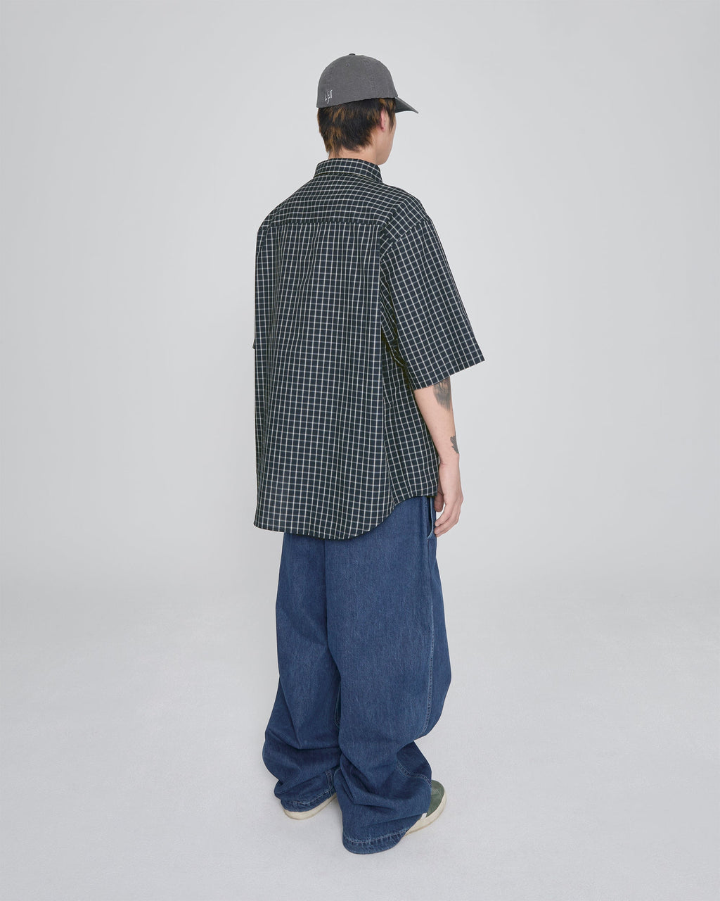 yeseyesee - Y.E.S Short Sleeve Check Shirt (Navy) product image 9 | TRAB K-Fashion Australia