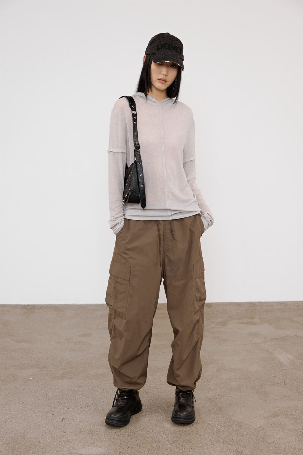 Deinet - Fake Hood Long Sleeve (Light Grey) product image 5 | TRAB K-Fashion Australia