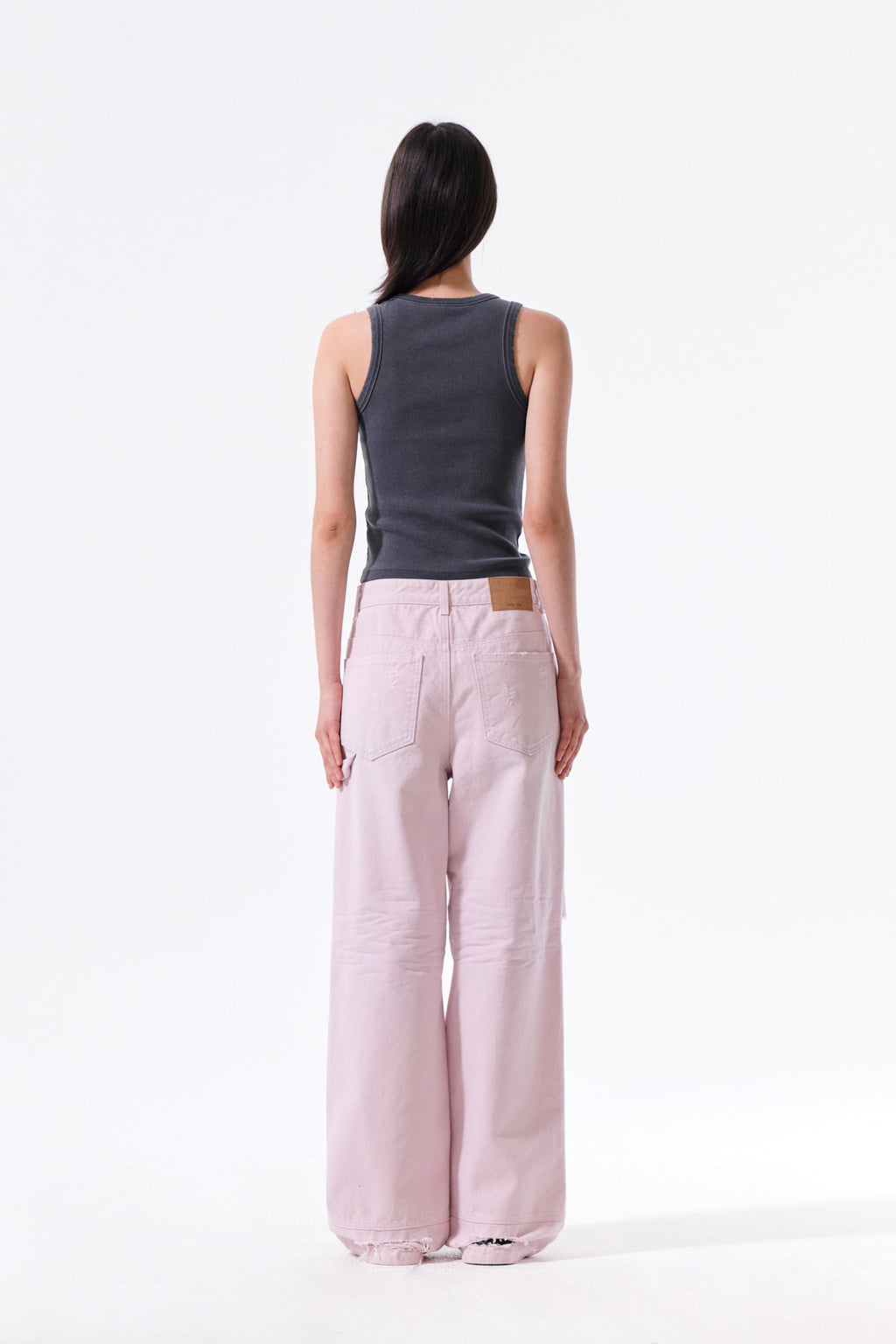 Matin Kim - Destroyed Color Dyeing Denim Pants (Pink) product image 8 | TRAB K-Fashion Australia